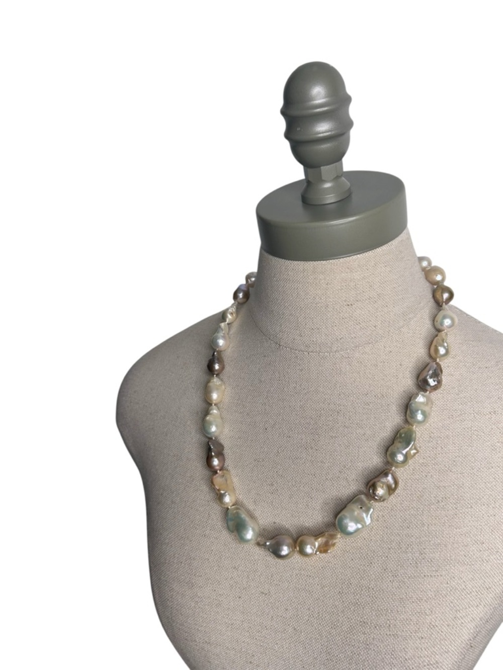 Lucas Lameth LUC 925 CN Sterling Silver Baroque Pearl Chunky Necklace Women’s - Picture 3 of 8